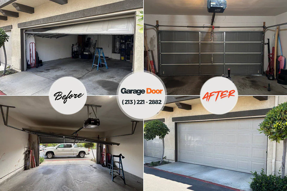 Before and after: garage door repair Gallatin, TN